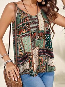 EMERY ROSE Top sin mangas de estilo bohemio y versátil para mujer de verano - Multicolor - Ver 4