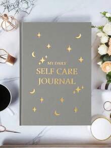 1 件 Star My DAILY SELF CARE JOURNAL 笔记本高级皮革纸烫印字母分页奢华金边无日期计划内页自我管理/自我反思/感恩五分钟，创意礼物感恩节、圣诞节、生日万圣节装饰返校 - 彩色 - 查看 4