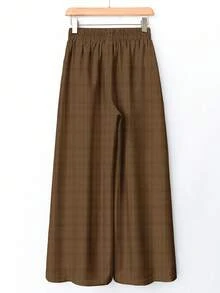 Rusticease Women's Casual Wave Texture Solid Color Versatile Pants, Suitable For Autumn - Coffee Brown - View 2