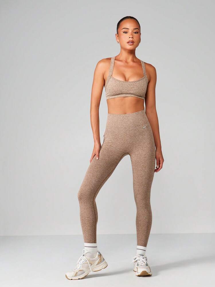 MISSGUIDED Hochtaillierte gerippte Leggings mit Reißverschlusstasche für Training, Yoga, nahtlose Sportbekleidung