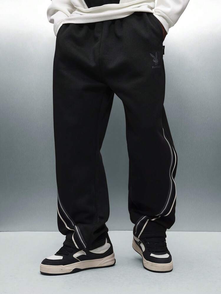 PLAYBOY X SUMWON Drop Crotch Sweatpants With Side Stripes