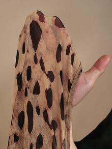 JIAN LASALA Abito lungo con scollo a V profondo, maniche lunghe, arricciato, con stampa leopardata su tutto il capo, elegante e sexy, collezione di abbigliamento di lusso e di stile, abito da festa