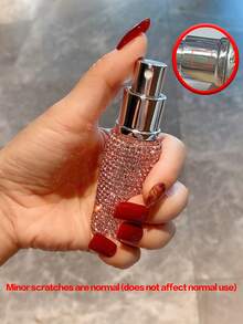 1 件 10ml 奢华水钻装饰可填充香水喷雾瓶、爽肤水瓶、旅行香水雾化器、迷你便携式香水喷雾器、女士礼物、香水瓶
