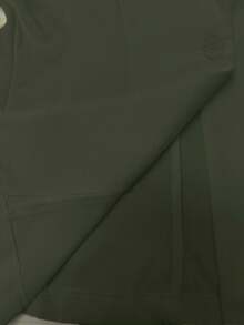 SHEIN Unity 女士纯色翻领一字肩长袖时尚收腰修身西装外套 - 軍綠色 - 查看 7