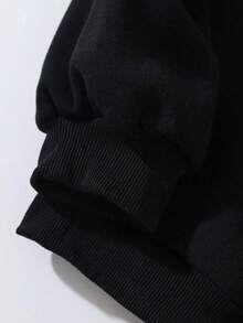 DrmWander 大码圆领长袖字母印花休闲两件套：上衣和裤子