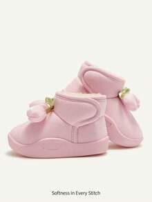 Cozy Pixies Autumn/Winter All-Match Casual Fashion Versatile Plush Thickened Warm Cute Soft Baby Snow Boots, Ankle Boots, Slippers