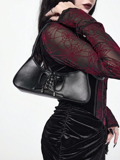 Grunge Punk Women's Fashion Versatile Criss-Cross Strap Shoulder Bag