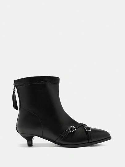 CUCCOO CURVES Plus Size Women's Wide Fit Brown High Heel Ankle Boots, Versatile & Stylish Boots For Wide Calves
