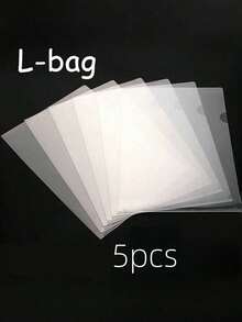 5/10/30PCS  L-Shaped A4 Folders Clear PP Plastic File Bags Waterproof Single Page Document Protector Portfolio Organizer For Office School Supplies Back To College Business Document Storage
