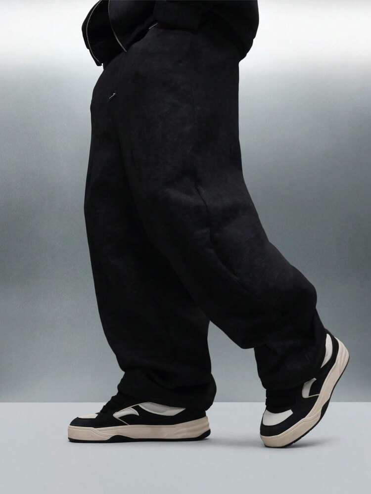 PLAYBOY X SUMWON Washed Effect Straight Leg Joggers With Elastic Cuffs