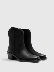 CUCCOO BIZCHIC Women's Fashionable Black Mid-Calf Boots - Black - View 6