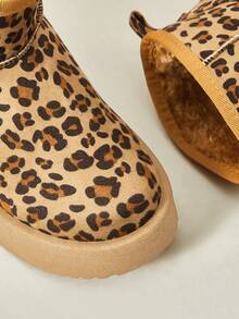 Cuccoo Leopard Print Ankle Boots, Warm And Fashionable Women's Winter Snow Boots New Year Holiday - Brown - View 3