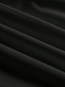 Tseoso 2pcs Women High Neck Tight Fit Long Sleeve Base Layer T-Shirt Set, Suitable For Autumn/Winter. Versatile For Daily Wear, 95% Cotton, Indoor And Outdoor, Vintage, Soft Girl, Outing Items, Home, Back To School, Fall Women Clothes, Versatile, Old Money, New Money, Gift For Mom, Family Gift, Christmas Gift - Black - View 6