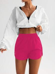 SHEIN Sports Women High Waist Loose Anti-Chafing Sports Running Shorts, Sexy Slimming Yoga Shorts For Chinese New Year High Waist Gym Shorts - Multicolor - View 3