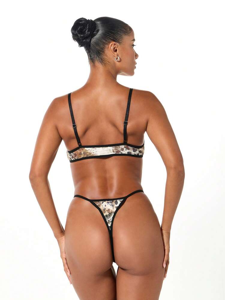 SUMWON WOMEN Animal Lace Bralette With Strappy Details