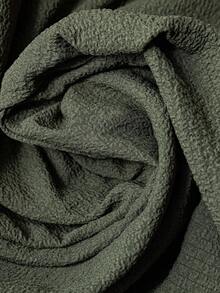 EMERY ROSE 加大码绿色纹理面料休闲简约衬衫，适合教师 - 軍綠色 - 查看 6