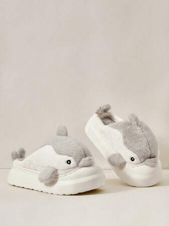 Cuccoo Pantuflas de mujer con suela gruesa y linda de peluche, pantuflas cálidas para interiores para otoño/invierno