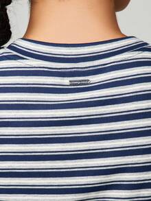 Missguided x Playboy Layered Long Sleeve Striped Top Crew Neck Fall Winter Fashion - Multicolor - View 4