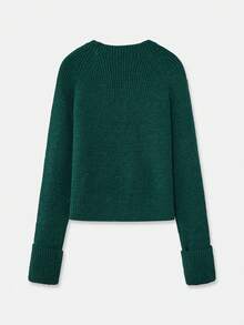 Maija Women's Green Fringe Knit Long Sleeve Sweater Autumn Winter Clothes For Women - Green - View 8