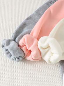 Cozy Pixies 女童保暖加厚针织纯色宽松抽绳蝴蝶结运动裤，舒适休闲直筒裤型，适合日常穿着、上学、休闲、姐妹装、室内、室外、运动、派对、秋冬季节度假等场合。可爱童装运动裤，女童蝴蝶结裤，女童蝴蝶结运动裤，儿童女童裤