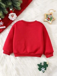 4件套男宝宝亲子装 - 可爱卡通图案保暖长袖卫衣，男女宝宝冬季圣诞节圣诞老人刺绣卫衣 - 彩色 - 查看 2