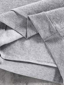 2 piezas Conjunto de sudadera con capucha y pantalón de chándal con estampado de letras para adolescentes varones, con cuello alto y cremallera, y cordón, adecuado para otoño, invierno, primavera, deportes al aire libre, campus, uso casual