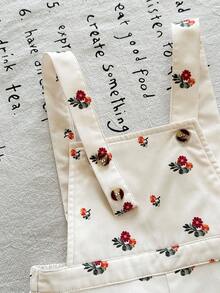 Babygirl Cute Versatile Khaki Ditsy Floral Romper