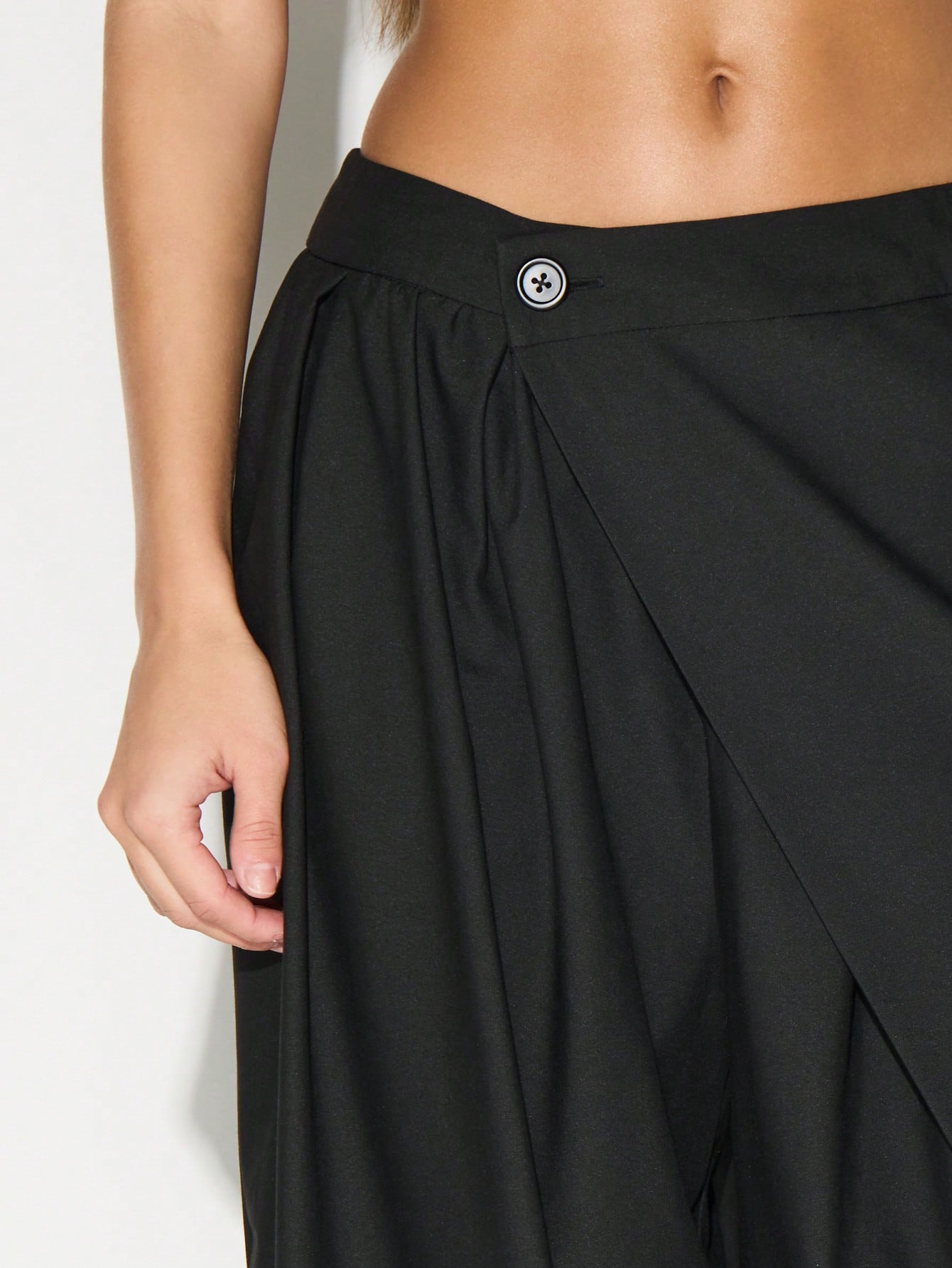 KIZN Wrap Front Wide Leg Balloon Trousers