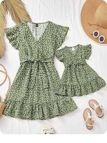 Babygirl 夏季可爱碎花短袖连衣裙，母女装（2 件单独出售）