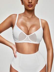SHAPORA 1pc White Smooth Lift & Support Bra For Women - White - View 4