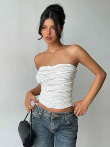 Aloruh Women's Solid Color Elegant Lace Camisole Top, Minimalist Daily Wear,White Top