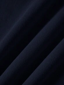 SHEIN 年轻女孩心形印花针织宽松落肩长袖运动衫和阔腿运动裤套装 - 藍色 - 查看 2