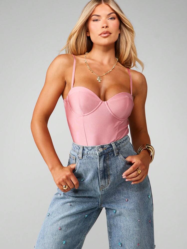 MISSGUIDED 構造化されたカップ付きコルセットビスチェボディスーツ