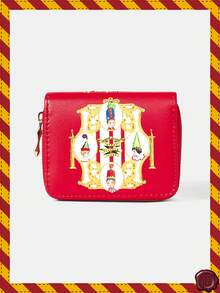 HARRY POTTER X SHEIN 1pc Women's Fashion Cartoon Pattern Short Wallet, Zipper Coin Purse - Multicolor - View 1