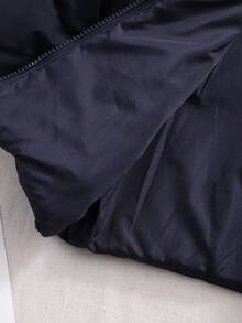 SHEIN Girls' Casual Cute Bow Accent White Striped Loose Fit Sweatshirt, Suitable For Daily Wear In Winter - Navy Blue - View 7