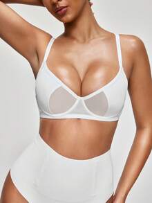 SHAPORA 1pc White Smooth Lift & Support Bra For Women - White - View 1