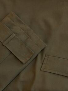 CLARA VERO Women's Green Loose Fit Long Elegant Trench Coat - Army Green - View 7