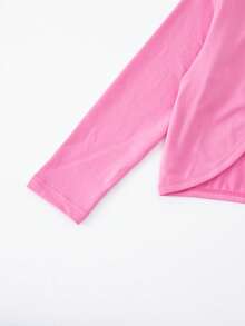 Elladie kids Kleine Mädchen Einfarbige Lange Ärmel Einreihige Lässig Jacke