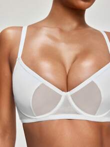 SHAPORA 1pc White Smooth Lift & Support Bra For Women - White - View 5