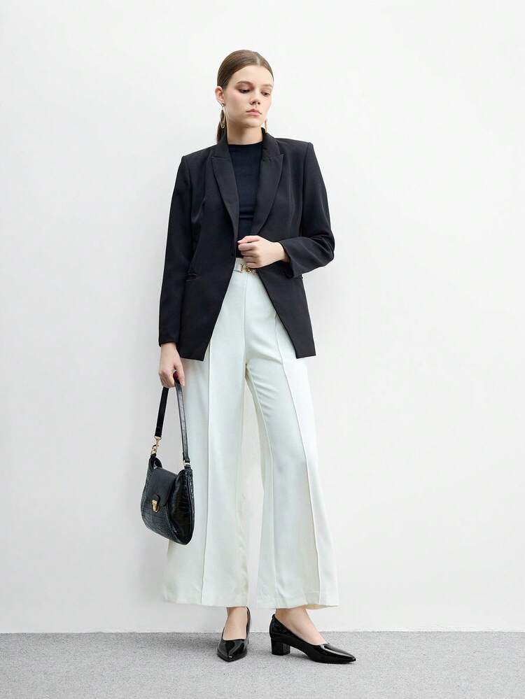 CUCCOO BIZCHIC Black Pointed Toe Chunky Heel Sexy Fashion Women's High Heel Pumps, Versatile For Daily Commute, Casual, Work For Christmas