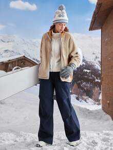 In My Nature 女士纯色松紧腰抽绳口袋休闲宽松直筒户外裤