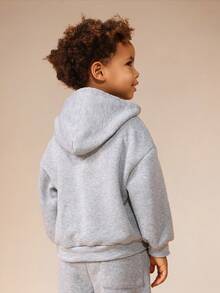 SUMWON Boys Full Zip Hoodie And Centre Pocket Casual Wear Sweatshirt - Grey - View 3