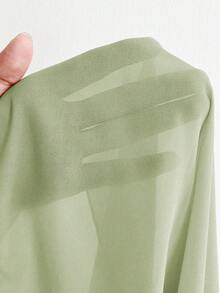 Viva Relle Đầm maxi dài tay bồng bềnh, sang trọng, lãng mạn, dự tiệc, tiệc cưới, tiệc tùng cỡ lớn dành cho nữ, cổ tròn, chất liệu voan chiffon, họa tiết kim cương (Đính hạt ngẫu nhiên) - màu xanh lá - Xem 7