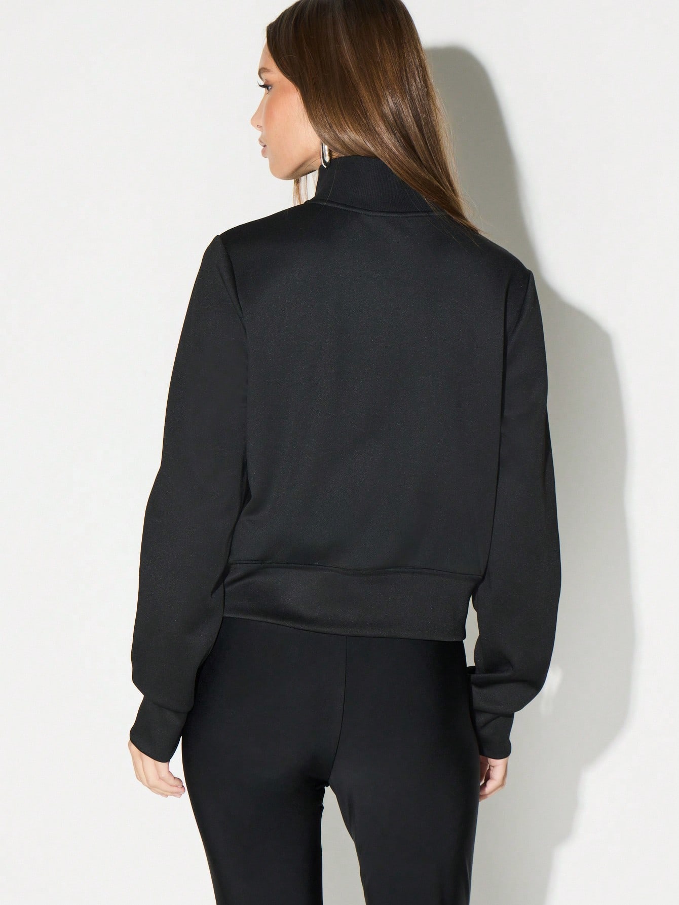 KIZN Sudadera con cuello alto y cremallera completa