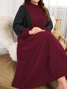 Al Najma Váy Abaya Ả Rập đơn giản, màu trơn cỡ lớn cho nữ, váy Abaya Ả Rập thường ngày, dành cho thường ngày - Nhiều màu - Xem 1