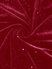 Sweetra Đầm Maxi Ôm Body Viền Đuôi Cá Lấp Lánh/Lấp Lánh/Lấp Lánh/Nhung Dự Tiệc Cho Nữ - Màu Đỏ Sâu - Xem 3