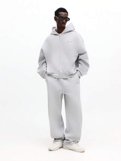 SUMWON Regular Men's Oversized Hooded Sweatsuit Co-Ord Set Fleece Hoodie Sweatpants Tracksuit Winter Loungewear