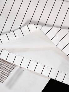 Nick 90s | SHEIN 女士休闲条纹卡通图案圆领短袖T恤，夏季 - 白色 - 查看 4