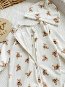 SHEIN Newborn Baby Girl Cute Knitted Cartoon Pattern Gift Set, Autumn/Winter