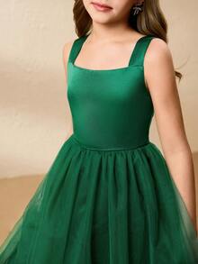 Weihnachtsparty Mädchen Hochwertig Festliches Kleid, Kinder Gastgeber Klavier Auftritt Prinzessin Abendkleid, Elegantes Tüllkleid